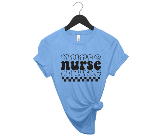 Checkered Nurse Short Sleeve Tee
